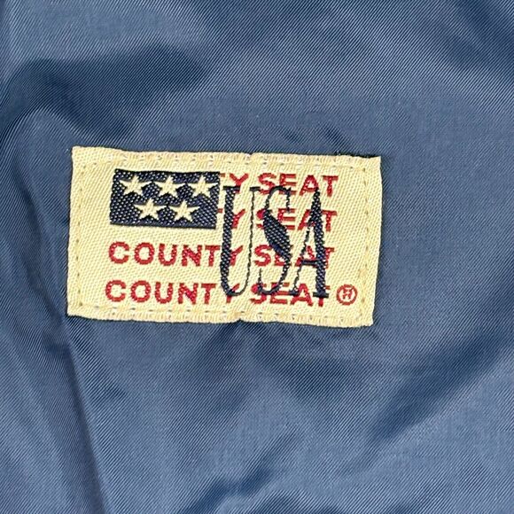 Vtg Authentic County Seat Jeanswear Hooded Windbreaker Jacket USA 80’s 90’s Med - Picture 4 of 10